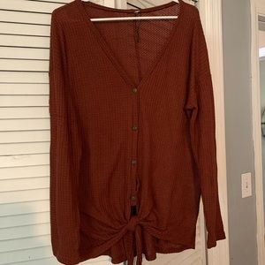 Button tie front shirt